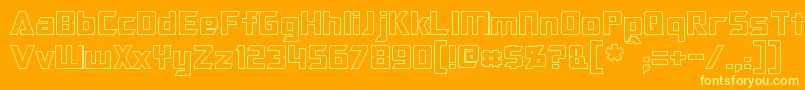 OptimusHollow Font – Yellow Fonts on Orange Background