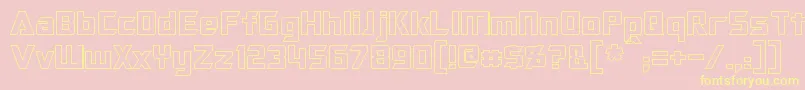 OptimusHollow Font – Yellow Fonts on Pink Background