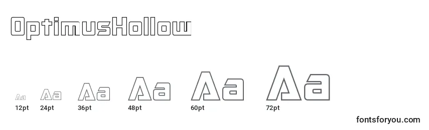 OptimusHollow Font Sizes
