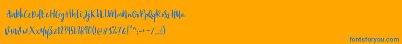 Monday Bay Font – Blue Fonts on Orange Background
