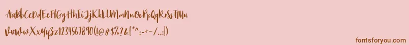 Monday Bay-Schriftart – Braune Schriften auf rosa Hintergrund