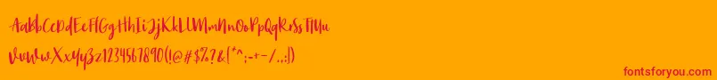 Monday Bay Font – Red Fonts on Orange Background