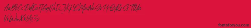 Monday Vacation Font – Black Fonts on Red Background