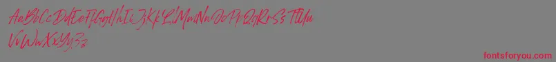 Monday Vacation Font – Red Fonts on Gray Background