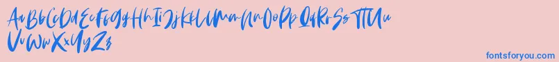 Monday Vibes Font – Blue Fonts on Pink Background