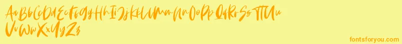 Monday Vibes Font – Orange Fonts on Yellow Background