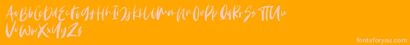 Monday Vibes Font – Pink Fonts on Orange Background