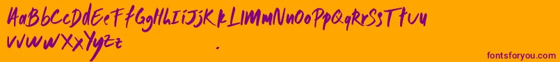 MONDAY Font – Purple Fonts on Orange Background