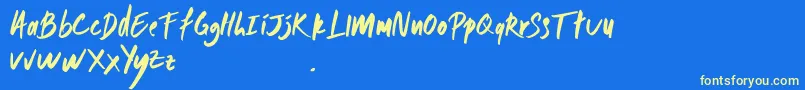 MONDAY Font – Yellow Fonts on Blue Background