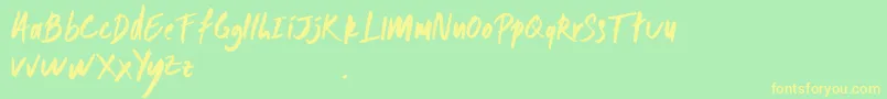 MONDAY Font – Yellow Fonts on Green Background