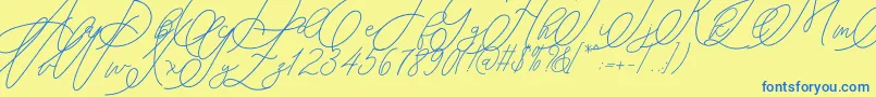 mondayline Font – Blue Fonts on Yellow Background