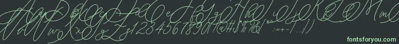 mondayline Font – Green Fonts on Black Background