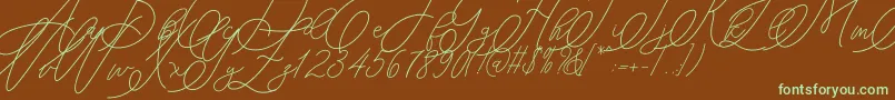 Шрифт mondayline – зелёные шрифты на коричневом фоне