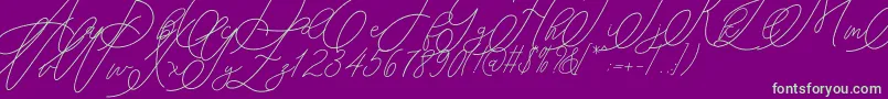mondayline Font – Green Fonts on Purple Background