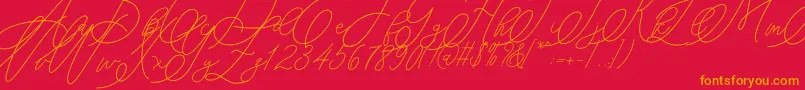 mondayline Font – Orange Fonts on Red Background