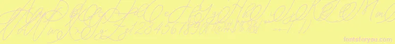 mondayline Font – Pink Fonts on Yellow Background