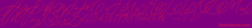 mondayline-Schriftart – Rote Schriften auf violettem Hintergrund