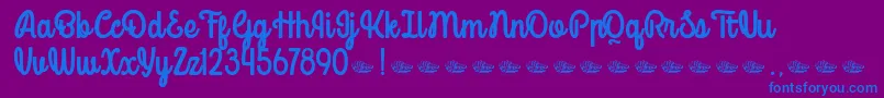 Mondella Demo Font – Blue Fonts on Purple Background