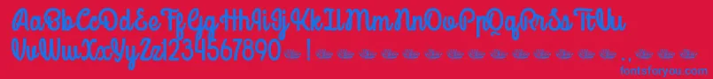 Mondella Demo Font – Blue Fonts on Red Background