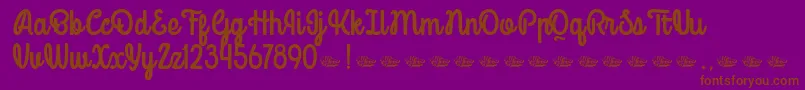 Mondella Demo-Schriftart – Braune Schriften auf violettem Hintergrund