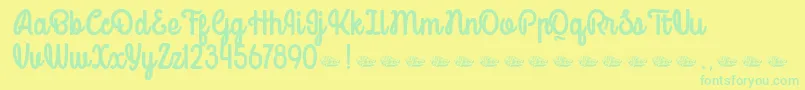 Mondella Demo Font – Green Fonts on Yellow Background