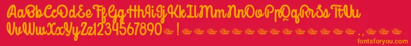 Mondella Demo Font – Orange Fonts on Red Background