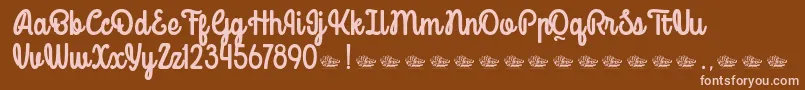 Mondella Demo Font – Pink Fonts on Brown Background