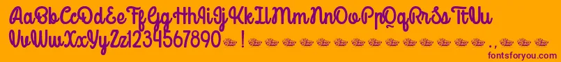 Mondella Demo Font – Purple Fonts on Orange Background