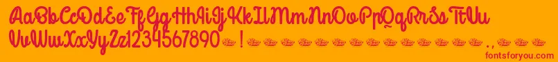 Mondella Demo Font – Red Fonts on Orange Background