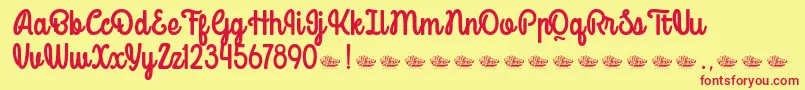 Mondella Demo Font – Red Fonts on Yellow Background