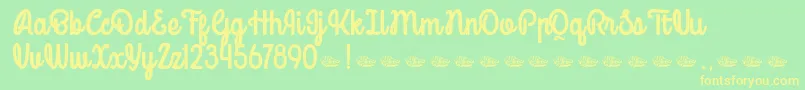 Mondella Demo Font – Yellow Fonts on Green Background