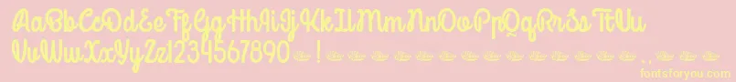 Mondella Demo Font – Yellow Fonts on Pink Background