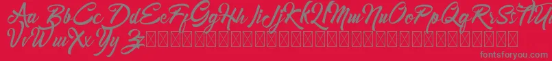 Mondena Font – Gray Fonts on Red Background