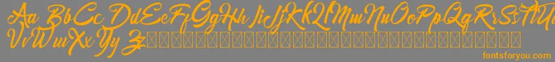 Mondena-Schriftart – Orangefarbene Schriften auf grauem Hintergrund