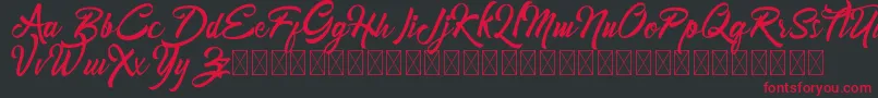 Mondena-Schriftart – Rote Schriften auf schwarzem Hintergrund