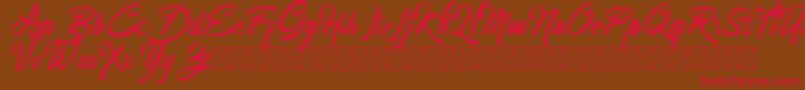 Mondena Font – Red Fonts on Brown Background
