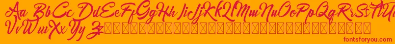 Mondena Font – Red Fonts on Orange Background