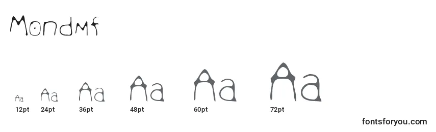 Mondmf   (134749) Font Sizes