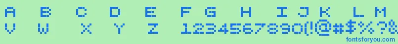 Pixelicious Font – Blue Fonts on Green Background