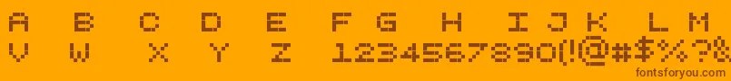 Fonte Pixelicious – fontes marrons em um fundo laranja