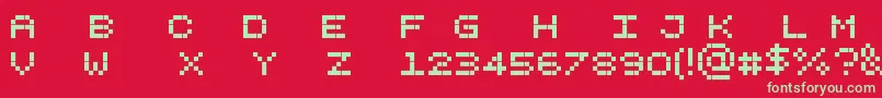 フォントPixelicious – 赤い背景に緑の文字