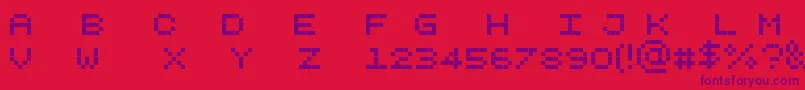 Pixelicious Font – Purple Fonts on Red Background