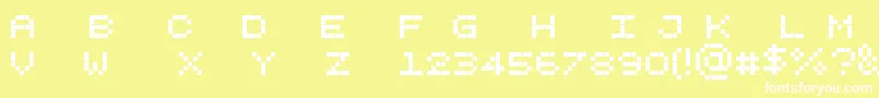 Pixelicious Font – White Fonts on Yellow Background