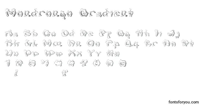 Шрифт Mondrongo Gradient – алфавит, цифры, специальные символы