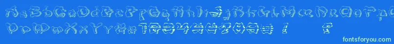 フォントMondrongo Gradient – 青い背景に緑のフォント