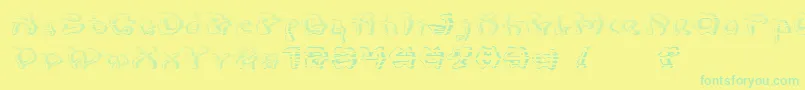 フォントMondrongo Gradient – 黄色い背景に緑の文字