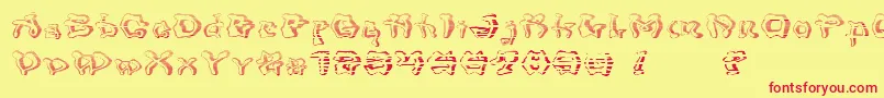 Mondrongo Gradient-Schriftart – Rote Schriften auf gelbem Hintergrund