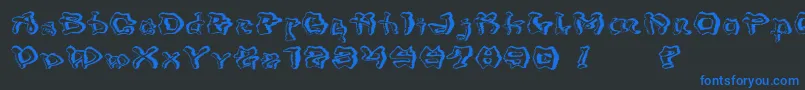 Mondrongo Trash Font – Blue Fonts on Black Background