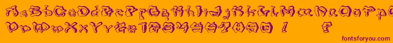 Mondrongo Trash Font – Purple Fonts on Orange Background