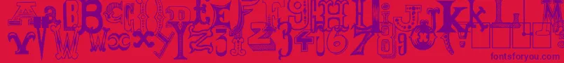 フォントMoneyGoRound – 赤い背景に紫のフォント